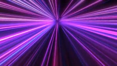 Soyut Neon Lazer Çizgisi Çekim Yıldızları Uçar Aynanın Üzerinde Yansıma - 4K Kusursuz VJ Döngüsüz VJ Döngü Hareketi Arkaplan Canlandırması