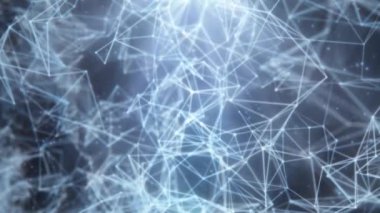 Veri ve Parlayan Geometrik Pleksin Geleceği Ağ Bağlantısı - 4K Kusursuz Döngüsüz Döngü Arkaplan Canlandırması