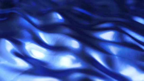 Abstraktní lesklý reflexní tmavě modrý gradient povrchových vln proudění - 4K bezešvé smyčka pohybu pozadí animace — Stock video