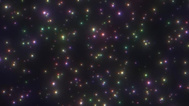 Mooie Rainbow Glow Particle Star Vortex spiraalvormige draaiingen in de ruimte - 4K naadloze lus beweging achtergrond animatie — Stockvideo