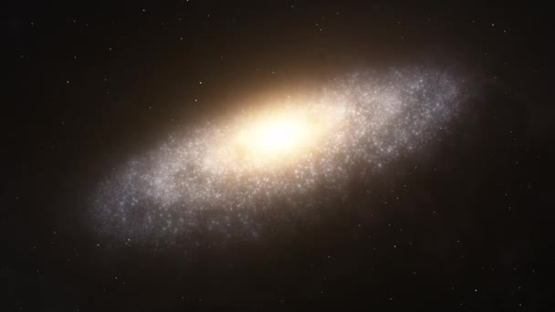 Hermosa espiral de la Vía Láctea galaxia estrellas giran en la nebulosa del espacio exterior - 4K Seamless Loop Motion Background Animation — Vídeo de stock
