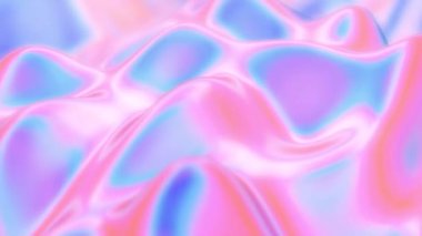 Psikedelik Holografik Parlak Parlak Sıvı Dalgalar Akıyor - 4K Kusursuz Döngü Hareketi Arkaplan Canlandırması
