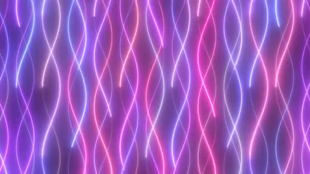 Neon Light Wave Curve Lines of Abstract Future Laser Beams Flow Down - 4K Seamless VJ Loop Motion Background Animation — Stock Video