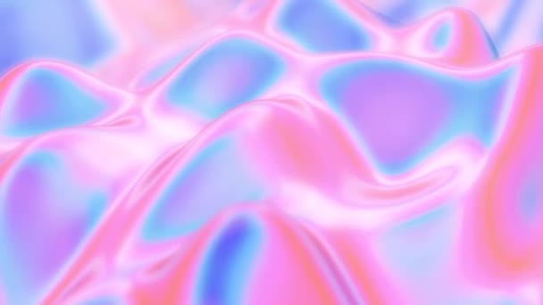 Psykedeelinen holografinen kiiltävä värikkäitä neste aaltoja virtaa - 4K saumaton silmukka Motion Taustaanimaatio — kuvapankkivideo