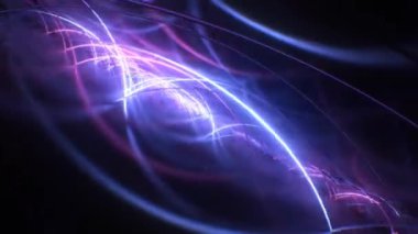 Soyut Bilim-Kurgu Ultraviyole Parlak Neon Işın Lazer Yayı Yansımaları - 4K Kusursuz VJ Döngü Döngüsü Arkaplan Animasyonu
