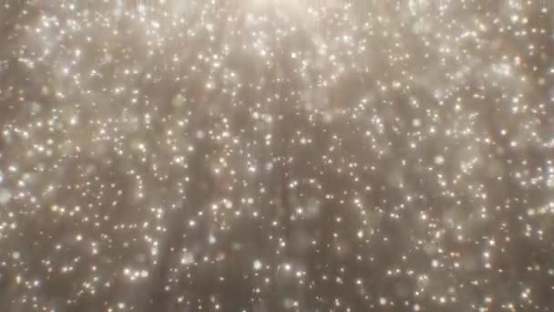 Gold Glitter pó Bokeh Particle Shower Falling Shimmer Sparkle Rain - 4K Seamless VJ Loop Motion Background Animação — Vídeo de Stock