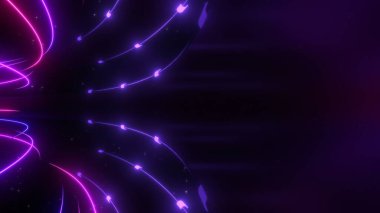 Eğri Yüzey Parlayan Bilim-Kurgu Ultraviyole Işınları 3D Görüntüleme - Soyut Arkaplan Dokusu