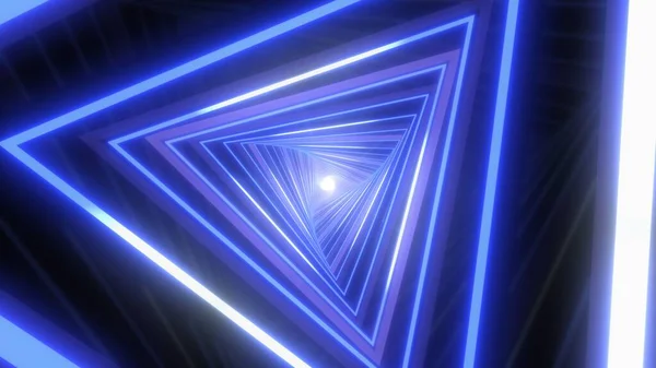 Abstract Neon Tunnel Glow Lights VJ Sci-Fi Laser Triangles Moving 3D Rendering - Abstract Background Texture