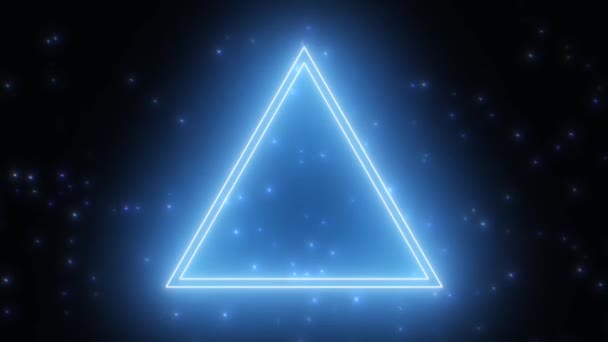Eenvoudige flikkerende neon laser elektrische driehoek vorm gloeien Overlay - 4K naadloze VJ lus beweging achtergrond animatie — Stockvideo