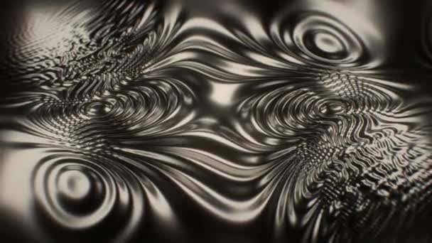 Abstract Shiny Metallic Liquid Bronze Fluid Waves Flow Math Surface - 4K Naadloze VJ Loop Motion Achtergrond Animatie — Stockvideo