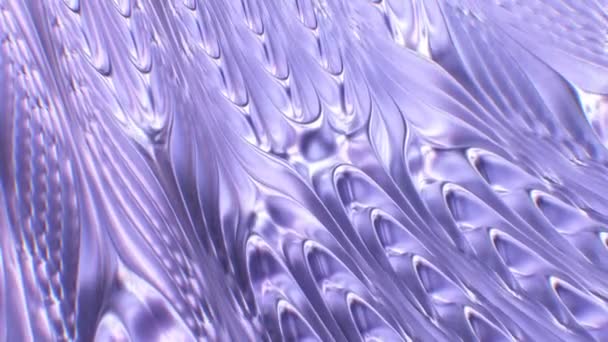 Красиві блискучі фіолетові естетичні 3D хвилі течуть криві 4K безшовні VJ петлі рух тло анімації — стокове відео