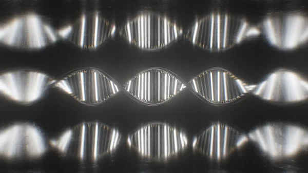 Абстрактные белые неоновые огни, окутывающие трехмерное отражение - абстрактная текстура фона — стоковое фото