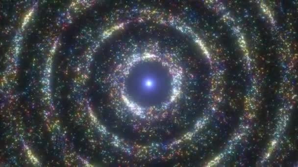 Polvere di luce scintillante arcobaleno scintillante anello di particelle della stella scintillante Glitter - 4K senza soluzione di continuità VJ Loop animazione di sfondo — Video Stock