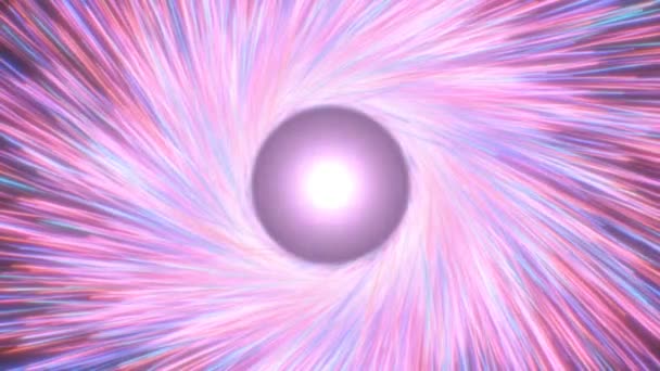 Relaxing Vortex of Pink Glowing Neon Light Ray Beams Spiral Outward - 4K Seamless VJ Loop Motion Background Animation — Stock Video