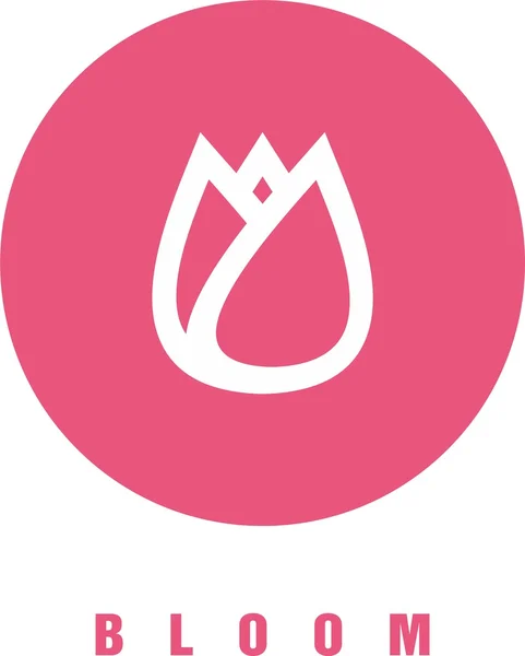 Logotipo simple signo círculo flor flor — Vector de stock