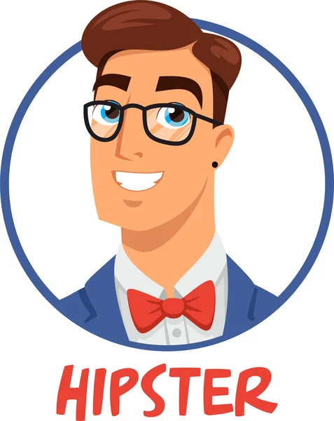 Portrait of a smiling hipster glasses and tie — Stock Vector