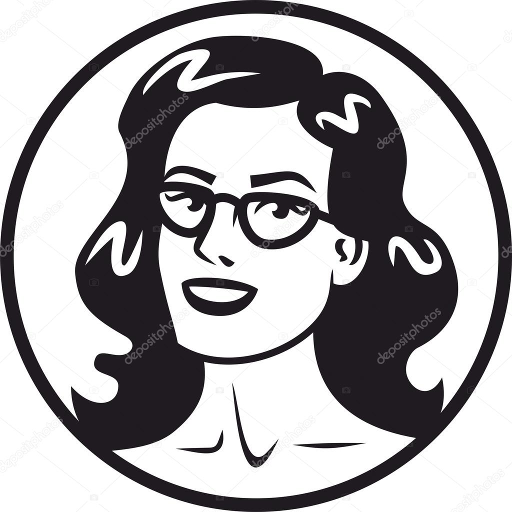 Picture sign circle beautiful girl in glasses