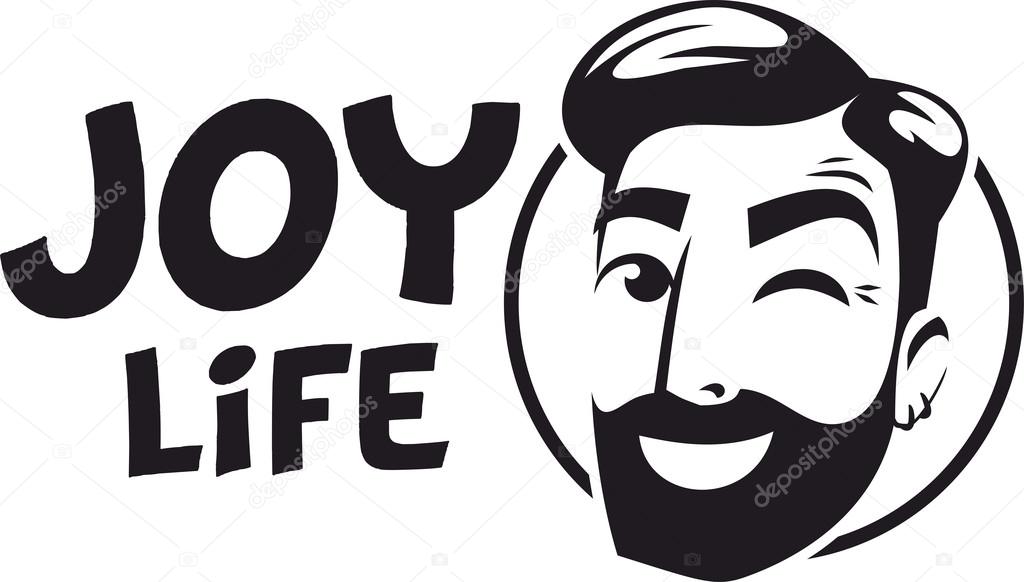 Picture bearded hipster logo enjoy life