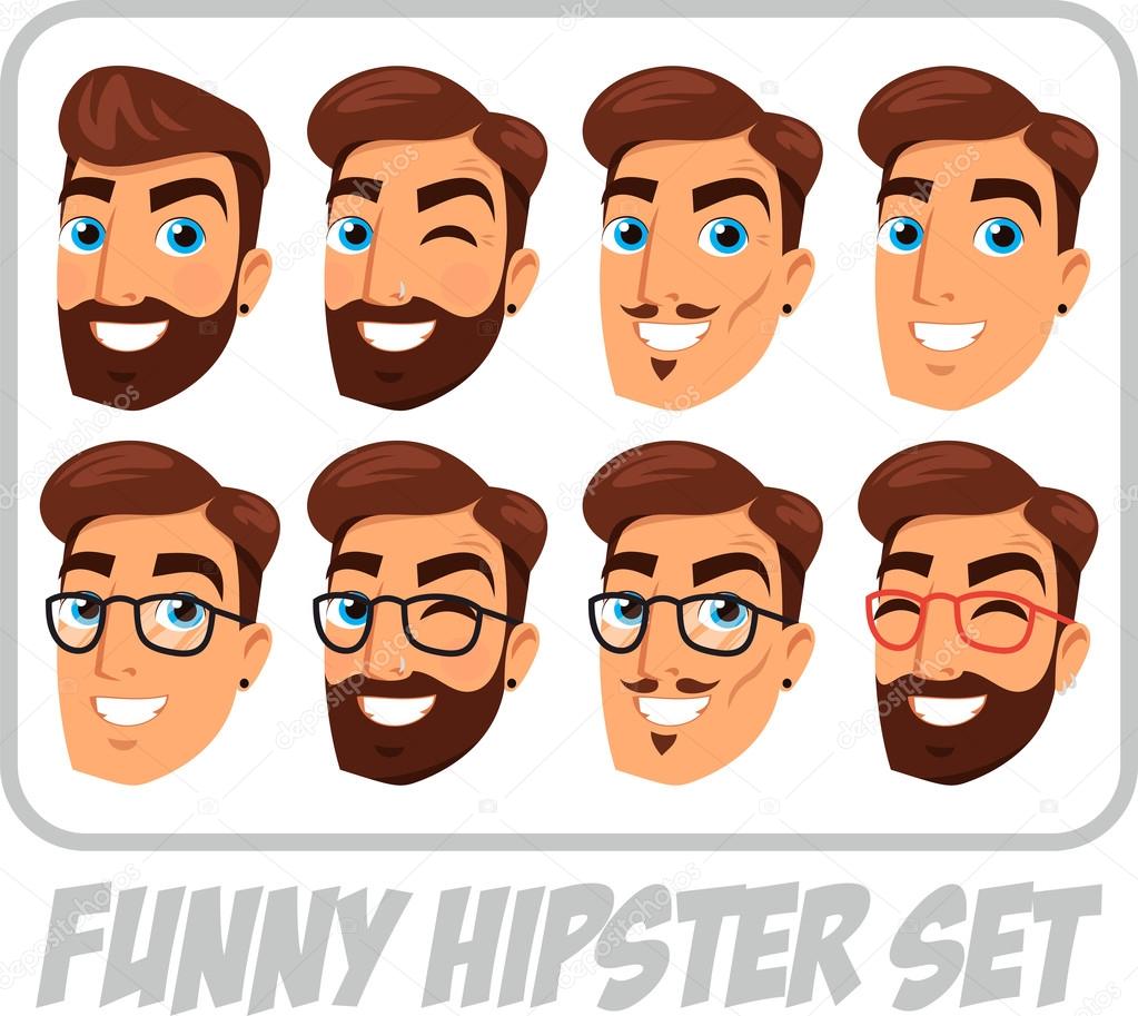 Picture head funny hipster set