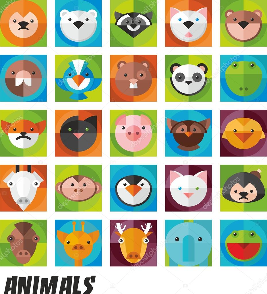Icons Animals vector set