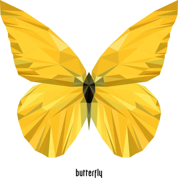 Papillon jaune des visages et des triangles — Image vectorielle