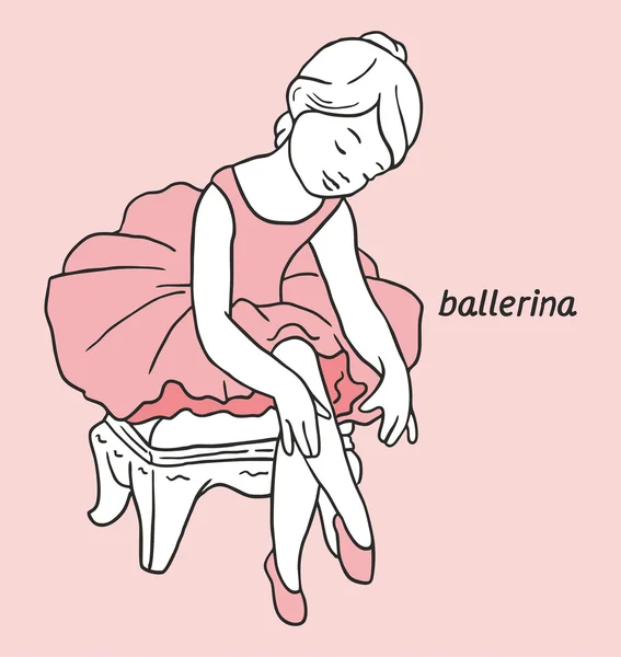 Kleine Ballerina rosa Hintergrund — Stockvektor