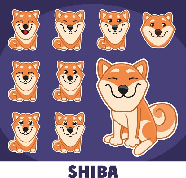 Shiba seti — Stok Vektör