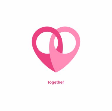 sign locations together the heart the logo clipart