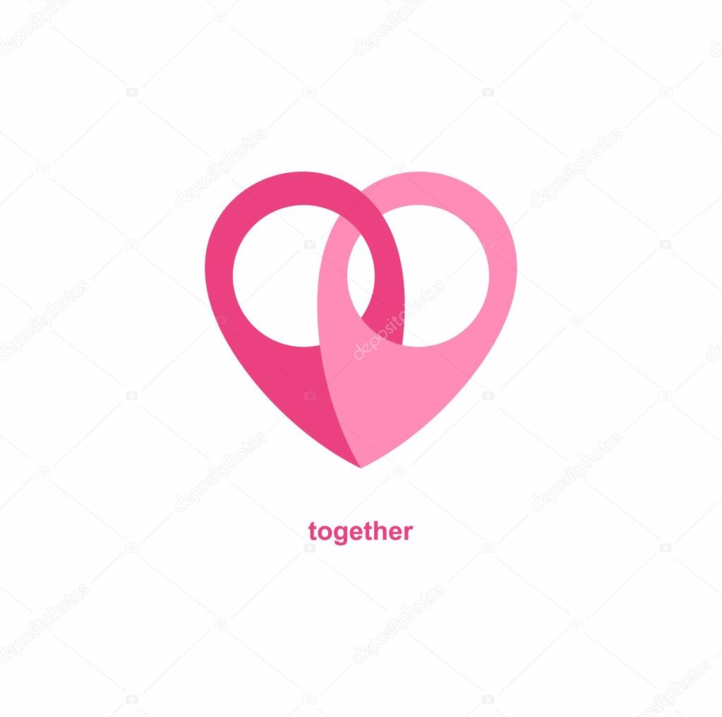 sign locations together the heart the logo