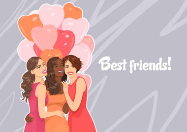 Best friends girls horizontal poster