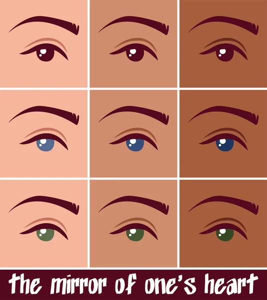 Human eye set different colors — Stockvector