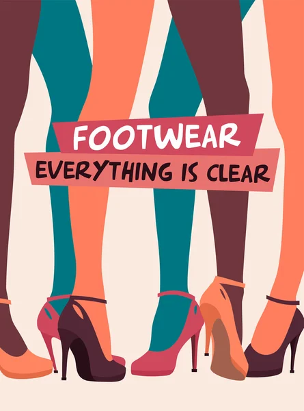 Poster women shoes sale — Stockvector