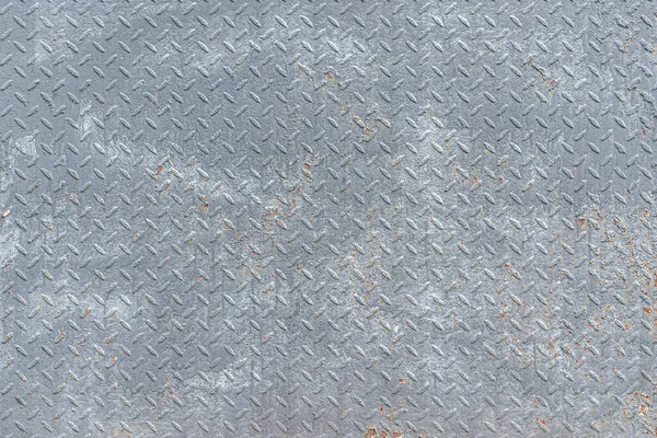 Abstract Background Old Rusty Metal Plate Diamond Pattern Painted Grey — Stock Photo, Image