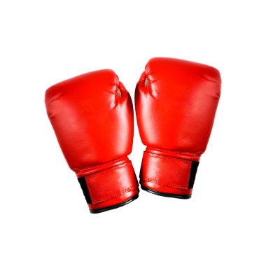 beyaz zemin üzerine kırmızı Boks eldiveni