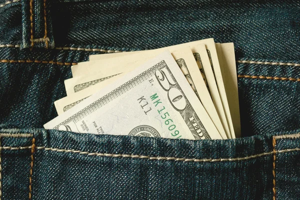 Dollars in pocket — Stock Photo, Image