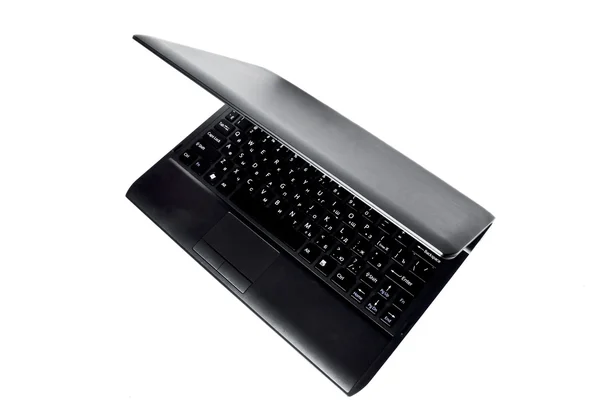 Laptop preto isolado no branco — Fotografia de Stock