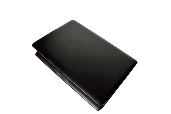 Черный ноутбук изолирован на белый — стоковое фото