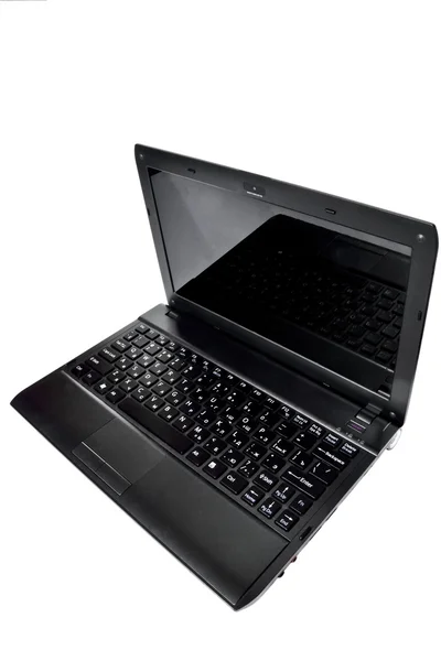 Black laptop isolated on white — Stock Photo, Image