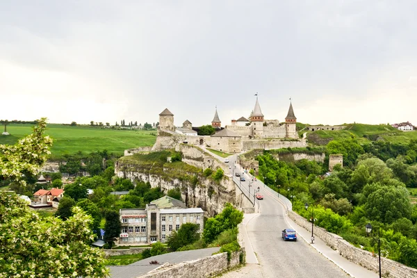 Panorama del Castillo de Kamianets-Podilskyi Fotos de stock