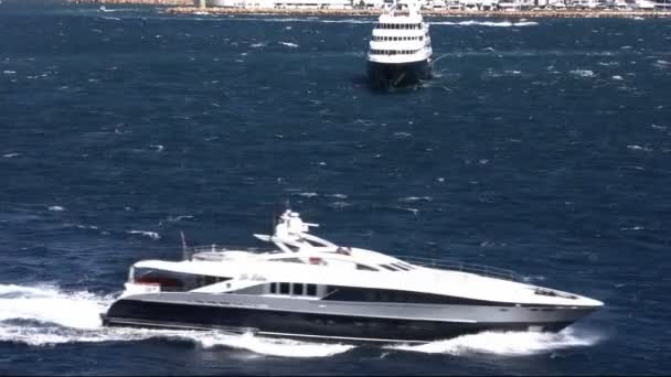 Yacht di lusso vela — Video Stock