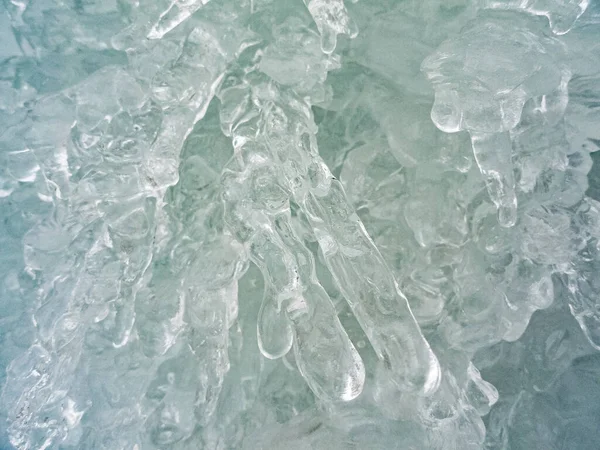 Textura Makro Snímek Tyrkysově Modrého Zamrzlého Vodopádu Norsku — Stock fotografie