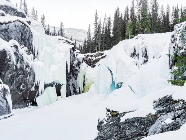 Legszebb Fagyasztott Vízesés Rjukandefossen Téli Táj Hemsedal Norvégia — Stock Fotó