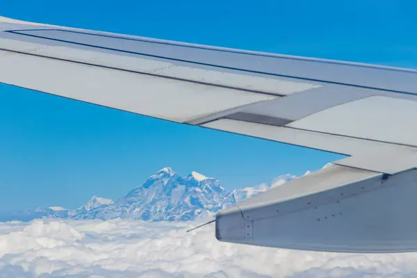 Letecké Křídlo Nepálu Let Nad Mount Everest Himalájích 8848 Vysoká — Stock fotografie