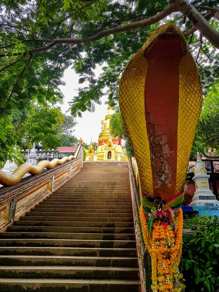 Escaleras Con Serpientes Templo Wat Sila Ngu Jaidee Chedi Sila — Foto de Stock