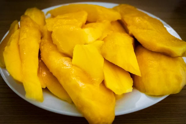 Mango Färska Frukter Thailändsk Mat Koh Samui Surat Thani Thailand — Stockfoto