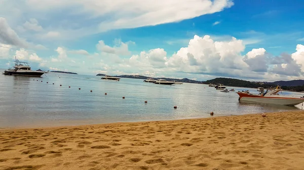 Phut Strand Mit Booten Auf Der Insel Koh Samui Mit — Stockfoto