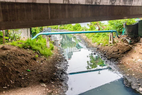 Unsightly Executar Pobres Áreas Velhas Sujas Metrópole Bangkok Tailândia — Fotografia de Stock