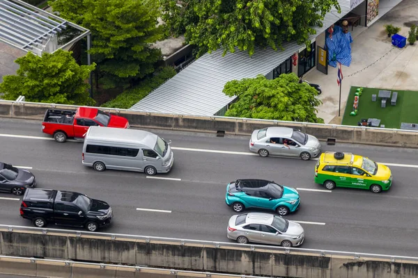 Hora Punta Con Mucho Tráfico Metrópolis Bangkok Tailandia — Foto de Stock