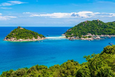 En güzel plajlar. Koh Nang Yuan Plajı Tayland 'da Koh Tao Koh yakınlarında Surat Thani.