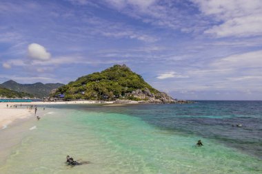 En güzel plajlar. Koh Nang Yuan Plajı Tayland 'da Koh Tao Koh yakınlarında Surat Thani.
